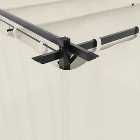 vidaXL Κιόσκι με Κουρτίνες Κρεμ 3x3 μ. από Ατσάλι