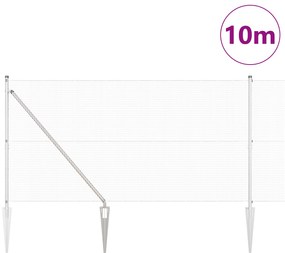 vidaXL Φράχτης συρματόπλεγμα  με 7 σπικάκια 1.2x10 μ Γαλβανισμένος Χάλυβας