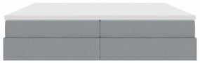 vidaXL Κρεβάτι με αποθηκευτικό χώρο και στρώμα με στρώμα Ανοιχτό γκρι