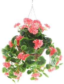 Τεχνητό Κρεμαστό Φυτό Γεράνι 5981-7 70cm Pink Supergreens Πολυαιθυλένιο
