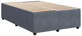 vidaXL Κρεβάτι Boxspring με Στρώμα Σκούρο Γκρι 120x190 εκ. Βελούδινο