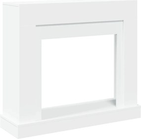 vidaXL Πλαίσιο Τζακιού Λευκό 100x30x87,5 εκ. από Επεξ. Ξύλο