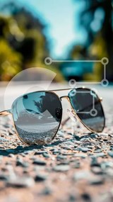 Intra Συλλεκτικό Ξύλινο Παζλ Plywood 4mm - Ζευγάρι γυαλιά ηλίου στο έδαφος Σε Ξύλινο Κουτί - Διαστάσεις: 10x10 cm – 25 κομμάτια