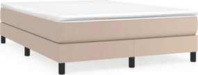 vidaXL Κρεβάτι Boxspring με Στρώμα Καπουτσίνο 140x190εκ.από Συνθ.Δέρμα