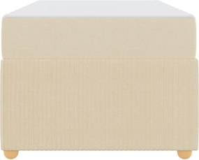 vidaXL Σκελετός Κρεβατιού με στρώμα Κρεμ 90 x 200 cm ύφασμα