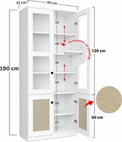 Ντουλάπι Λευκό FLIVAL 80x37x190