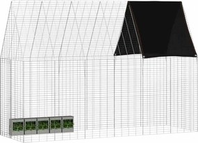 vidaXL Κλουβί Κουνελιού Ασημί 300 x 100 x 210 εκ.
