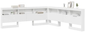 vidaXL Κεφαλάρι Αποθήκης με ράφι Λευκό 180 cm Επεξεργασμένο ξύλο