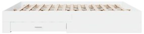 vidaXL Πλαίσιο Κρεβατιού με Συρτάρια Λευκό 180x200 εκ Επεξεργ. Ξύλο