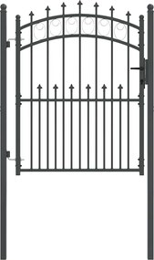 vidaXL Πύλη Φράχτη με Ακίδες Γκρι 150 x 100 cm