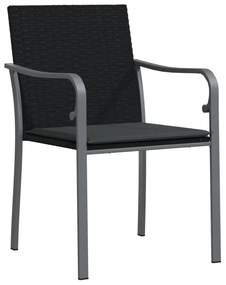 vidaXL Σετ Τραπεζαρίας Κήπου 5 τεμ. Συνθ. Ρατάν / Ατσάλι με Μαξιλάρια