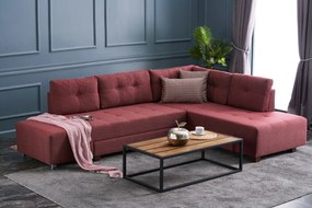 Corner Sofa-Bed Manama Corner Sofa Bed Right - Claret Red Claret Red