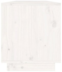 Έπιπλο Τηλεόρασης Λευκό 110,5x34x40 εκ. από Μασίφ Ξύλο Πεύκου - Λευκό
