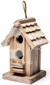 Intra Συλλεκτικό Ξύλινο Παζλ Plywood  4mm - Καλαίσθητο Ξύλινο Πουλιόσπιτο με Παράθυρα και Πέρκα Σε Ξύλινο Κουτί - Διαστάσεις Puzzle: 10x10 cm – 25 κομμάτια