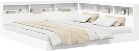 vidaXL Κρεβάτι Βιβλιοθήκης Λευκό 180 x 200 cm Επεξεργασμένο Ξύλο