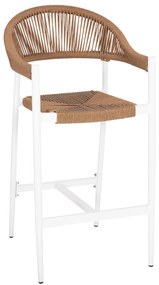 ΣΚΑΜΠΟ BAR ΑΛΟΥΜΙΝΙΟΥ GREGG HM5788.11 ΛΕΥΚΟ-ΜΠΕΖ ΤΗΣ ΑΜΜΟΥ ΣΥΝΘ.RATTAN 55x57x106Υεκ. - 0610508 - HM5788.11