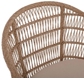 ΠΟΛΥΘΡΟΝΑ AMORA  TEAK ΠΟΔΙΑ ΣΚΕΛΕΤΟΣ ΑΛΟΥΜΙΝΙΟΥ &amp; POLYRATTAN 64x60x87Yεκ.