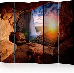 Διαχωριστικό με 5 τμήματα - Cave: Seljalandsfoss Waterfall II [Room Dividers]