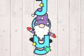 Σετ των 3 Intra απο ξύλο plywood 3mm-4mm πάχος Χριστουγεννιάτικο Gnome Joy Στολίδι με λέιζερ Δίασταση 8x8 cm INTRAFABR-106529914