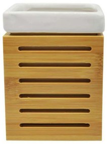 Ποτηροθήκη 815272 8,5x6,7x11,3cm Natural-White Ankor Bamboo,Ceramic
