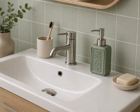 Δοχείο Κρεμοσάπουνου από Δολομίτη 300ml 8x5.5x18.2cm Green MRShome