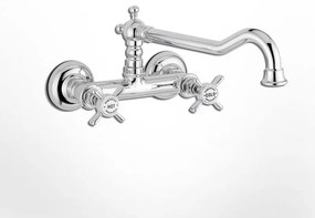 Bugnatese Princeton 852-100 Χρωμέ Μπαταρία Κουζίνας Τοίχου Με Περιστρεφόμενο Ρουξούνι