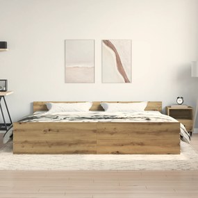 vidaXL Κρεβάτι Artisan Oak 200x200 εκ Επεξεργασμένο ξύλο