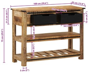 ΤΡΑΠΕΖΙ ΚΟΝΣΟΛΑ 100X35X75 ΕΚ. ΑΠΟ ΜΑΣΙΦ ΞΥΛΟ ΜΑΝΓΚΟ 374059