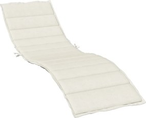 vidaXL Μαξιλάρι Ξαπλώστρας Κρεμ Μελανζέ 200x50x4 εκ. Ύφασμα