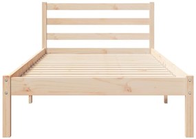 vidaXL Κρεβάτι με κεφαλάρι Καφέ 210 x 100 cm Μασίφ ξύλο πεύκου