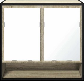 vidaXL Ντουλάπι Καθρέφτη Μπάνιου Sonoma Δρυς 65 x 20 x 60 εκ. από Τεχνητό Ξύλο