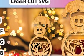 Σετ των 3 Intra απο ξύλο plywood 3mm-4mm πάχος Χριστουγεννιάτικα Αγαπημένα Στολίδια Δίασταση 8x8 cm INTRAFABR-104373668