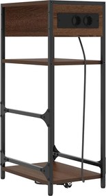 vidaXL Κομοδίνο Καφέ δρυς 40 x 27 x 76 εκ Επεξεργασμένο Ξύλο