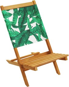 vidaXL Καρέκλες Κήπου 2 τεμ. Σχέδιο Φύλλων Μασίφ Ακακία &amp; Ύφασμα