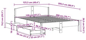 ΣΚΕΛΕΤΟΣ ΚΡΕΒΑΤΙΟΥ ΧΩΡΙΣ ΣΤΡΩΜΑ 120X200 ΕΚ ΜΑΣΙΦ ΞΥΛΟ ΠΕΥΚΟΥ 3301830