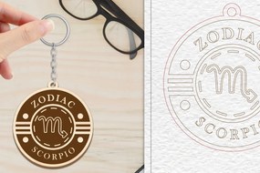 Σετ των 3 Intra απο ξύλο plywood 3mm-4mm πάχος – Scorpio Keychain | Ζώδιο Δίασταση 5x5 cm INTRAFABR-102217156