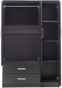 Ντουλάπα ρούχων τρίφυλλη OLYMPUS pakoworld χρώμα wenge 120x57x183εκ