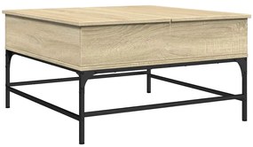 vidaXL Τραπεζάκι Σαλονιού Sonoma Δρυς 80x80x45εκ Επεξ. Ξύλο + Μέταλλο