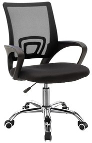 Καρέκλα γραφείου Berto II pakoworld με ανάκλιση ύφασμα mesh σε μαύρη απόχρωση 60x48x85-95εκ