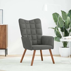 vidaXL Πολυθρόνα Relax Σκούρο Γκρι Βελούδινη