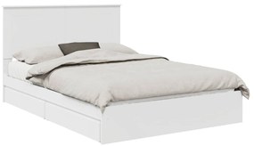 vidaXL Κρεβάτι Αποθήκης Λευκό 150 x 200 cm Επεξεργασμένο ξύλο