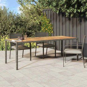 vidaXL Τραπέζι Κήπου για Φαγητό Γκρι 250 x 100 x 75 cm Πολυ ράταν