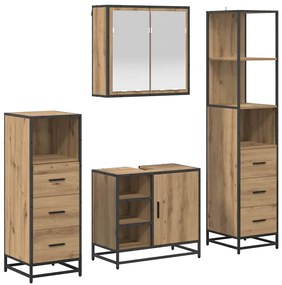 vidaXL Σετ Επίπλων Μπάνιου 4 pcs Artisan Oak Επεξεργασμένο ξύλο