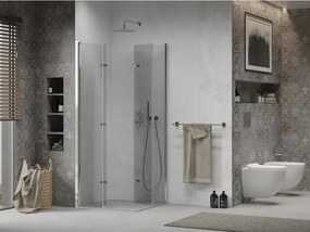 Mexen Lima Διπλή πτυσσόμενη καμπίνα ντους 90 x 90 cm, διαφανής, χρώμιο