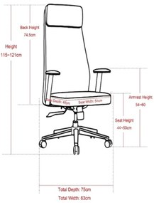 BF8800 Πολυθρόνα Γραφείου Διευθυντή, Pu Cappuccino, Βάση 63x75x115/121cm