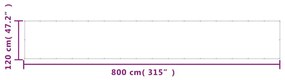 Διαχωριστικό Βεράντας Λευκό 120x800εκ 100% Πολ. Ύφασμα Oxford - Λευκό