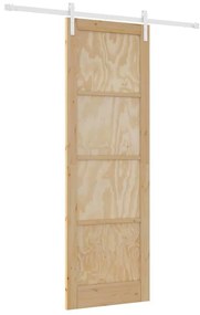 vidaXL Συρόμενη Πόρτα Φυσικό και λευκό 78 x 232 cm