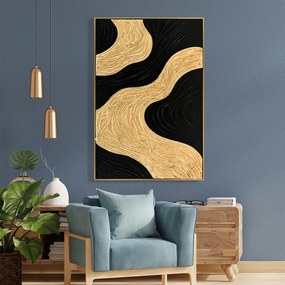 Πίνακας Τοίχου 3D Sediment με Κορνίζα Μπεζ-Χειροποίητα Σχέδια 62x4,5x92Yεκ.