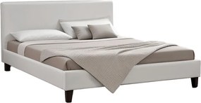 Κρεβάτι Nevil pakoworld 150x200 PU χρώμα λευκό ματ