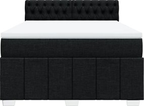 vidaXL Κρεβάτι Boxspring με Στρώμα Μαύρο 160x200 εκ. Υφασμάτινο